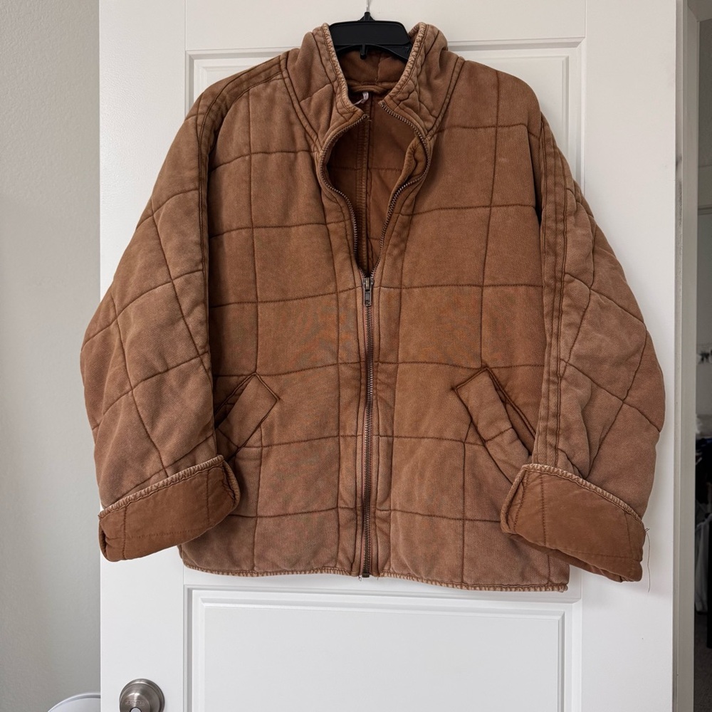 Free People Quilted Dolman Knit Jacket